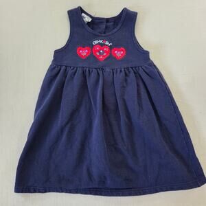 Vintage Oshkosh Navy Heart Dress 4t